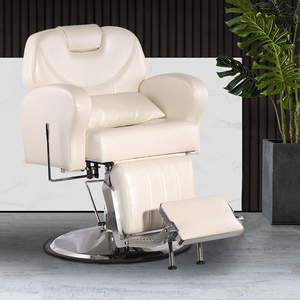 Chaise de salon de coiffure semi-inclinable, chaise de rasage pliable, chaise de coiffure réglable, chaise de salon de coiffure rétro de style européen pour hommes - Product Image 2