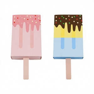 3D Popsicle Shape Recyclable Paperboard Gift Packaging Folding <b>Boxes</b> with Stamping for Birthday Wedding <b>Party</b> Favors - Product Image 3