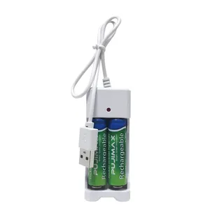 Bateria recarregável pujimax universal 1.2v, pilhas com adaptador para carregamento nicd nimh