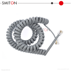 Câble téléphonique en <span class=keywords><strong>spirale</strong></span> noir et blanc RJ9 RJ10 4P4C, combiné téléphonique, câble enroulé - Product Image 6
