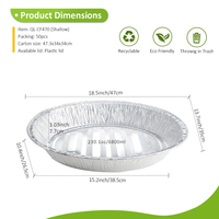 Bandeja Ovalada de Aluminio para Hornear, Contenedor Desechable de Papel de Aluminio para Restaurantes y Catering