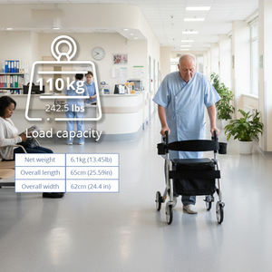 बुजुर्ग देखभाल सेवा उपयोगकर्ताओं के लिए रोलेटर वॉकर, बेहतर समर्थन और स्थिरता के लिए आरामदायक गतिशीलता सहायता - Product Image 4