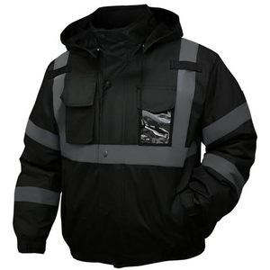 Vestes de pluie promotionnelles Kango, imperméables, haute visibilité, jaunes, avec capuche et poches, classe <span class=keywords><strong>2</strong></span> ANSI, pour les équipes d'intervention d'urgence - Product Image 4