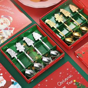Christmas <b>Coffee</b> <b>Spoon</b> Christmas Trees Star Tea <b>Spoon</b> Dessert Drink Mixing Stainless Steel <b>Spoons</b> - Product Image 1