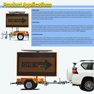 Panneau de signalisation routière mobile à LED à gradation automatique, alimenté par énergie solaire, monté sur remorque, étanche, à message variable - Product Image 6