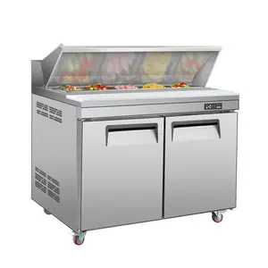 2 Doors Salad Refrigerator/ American Style 48" Salad Counter Chiller /Salad Prep Table Refrigerator Salad Chiller