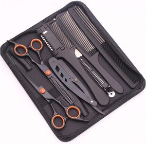 Ciseaux de coiffure 6'' en acier inoxydable japonais noir, ciseaux de coupe de cheveux, ciseaux à effiler, ensemble de ciseaux pour cheveux, peignes C1001 - Product Image 3