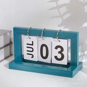 Wooden Flip <b>Calendar</b> Minimalist Style Desktop Perpetual <b>Calendar</b> Home Office Decoration Ornament - Product Image 1