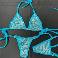 Huili Oem Hoge Kwaliteit Micro Badmode Fabrikant Vrouwen String Veters 3 Stuk Klinknagel Strandkleding Custom Designer Bikini 'S Sets