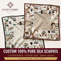 Foulard Carré en Soie Pure Premium 50x50cm Froissé Réversible Lotus pour Femme, Accessoire de Mode pour Sac, Commande en Gros, Vente au Détail pour Boutiques