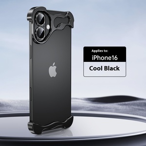 Lente autónoma de lujo sin bordes para IPhone15 XR Funda de teléfono móvil de TPU transfronteriza 16promax Almohadilla de esquina de metal en forma de PROMAX para - Product Image 1