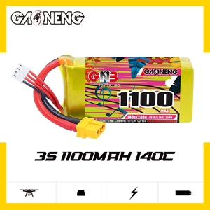 GAONENG GNB 1100MAH 11.1V 3S 140C LiPo LiPo pil paketi yüksek performanslı RC hobi lityum polimer yumuşak paketi yarış FPV dörtlü - Product Image 2