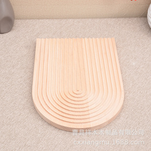 Wavy Wooden <b>Tray</b> Solid Color Irregular Shape Serving <b>Tray</b> For Hotel Coffee <b>Tea</b> - Product Image 2