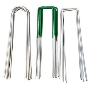 Heavy Duty Galvanized Steel U-Shaped Ground Nails Rust-Resistant Landscape Staples for Weed Barrier <b>Garden</b> Farm Use - Product Image 2