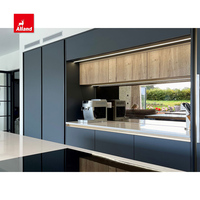 AllandCabinet Armoire de cuisine moderne et intelligente de taille moyenne avec finition laquée Porte en PVC MDF Carcasse Marbre Quartz Comptoir Usage domestique
