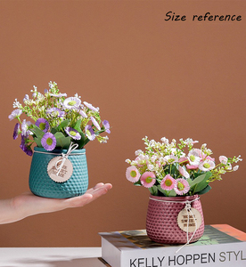 Décoration de jardin directe d'usine pots de plantes givrés pot de fleur en céramique succulent fait main pour jardinière - Product Image 5