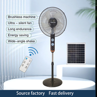 Ventilador de Carga Solar FS-228 de 16 Pulgadas con Luz, Ventilador de Pie Vertical de Larga Duración para Uso en Interiores y Exteriores en Caso de Emergencia