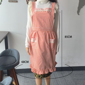 KEFEI grembiule da cucina in pizzo personalizzato 100% cotone con cinturini incrociati sul retro grembiule del sesso di design alla moda - Product Image 3