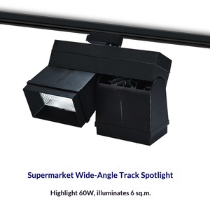 Projecteur <span class=keywords><strong>sur</strong></span> <span class=keywords><strong>rail</strong></span> en aluminium robuste, conçu pour les grandes usines, projecteurs haute puissance pour centres commerciaux et magasins, éclairage d'appoint 98 CRI, éclairage dédié - Product Image 4