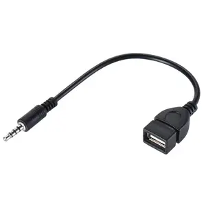 אודיו 3.5mm תקע זכר USB 2.0 נקבה OTG מתאם ממיר כבל