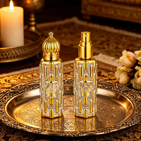Flacon roll-on haut de gamme vintage 10 ml en verre électroplaqué or pour huile essentielle Attar du Moyen-Orient, idéal pour parfum Attar arabe