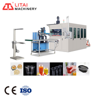 LITAI Machine de fabrication de gobelets en verre plastique ponctuelle pour gobelets en PET de 12 oz et couvercle plat avec moteur central Composants en PS PP PVC