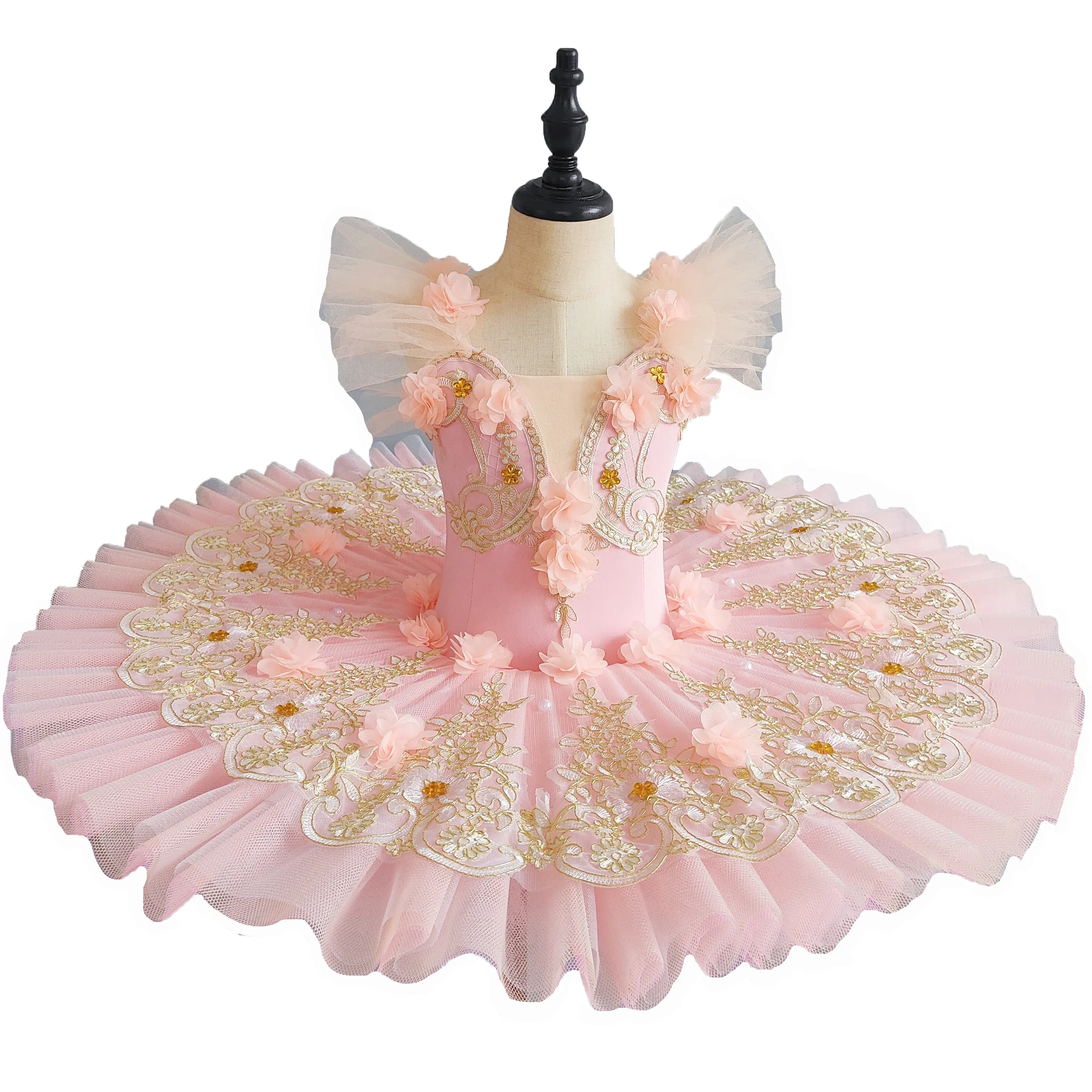 Beauty Little Swan Peach Color Toddler Performance Ballet Costume Girls Costume professionale Tutu Skirt