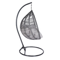 Vente chaude Moderne Oeuf Chaise Balançoire avec Support Portable pour Balcon Salon Or Rotin Mobilier D'extérieur pour Cour Hôtel
