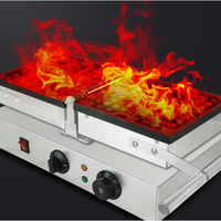 Wafflemei Gaufrier Commercial Carré Électrique 220V 1600W en Acier Inoxydable 4 Gaufres Antiadhésives Faciles à Nettoyer pour Restaurant et Snack-Bar
