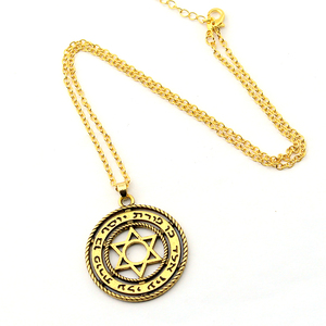 Collana con Pendente Stella di David, Talismano Traforato del Sigillo di <span class=keywords><strong>Salomone</strong></span>, Amuleto Ebraico, Accessorio Gioiello Regalo - Product Image 1