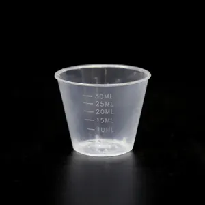 30 مللي واضح السائل الطب البلاستيك قياس الكؤوس