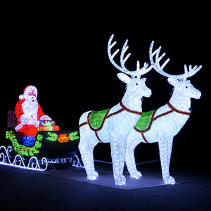 Large Outdoor Christmas Reindeer Carriage <b>Light</b> Manufacturer China Commercial LED Lighting Solution Supplier - Product Image 1