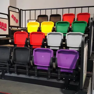 Gradas telescópicas con aleta montada en la parte trasera, sistema de asientos de gran calidad, asiento de estadio de fútbol, personalizado, 14 días, 260