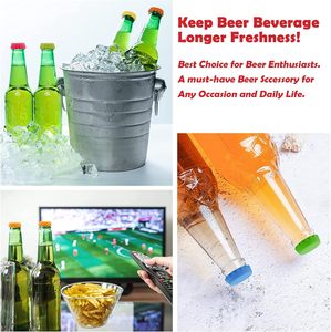 Tapones de Silicona Reutilizables para Botellas, Tapas Selladoras Universales a Prueba de Fugas, Cubiertas para Mantener la Frescura de Botellas de Cerveza, Refresco y Vino - Product Image 6