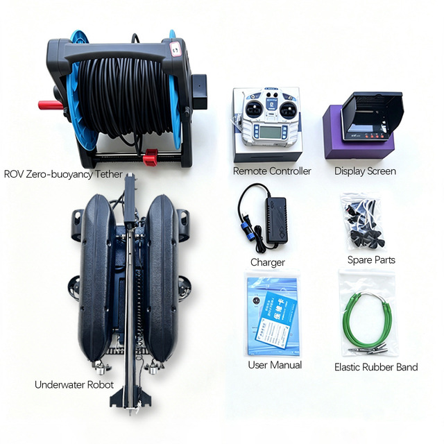 Super-long Endurance Underwater ROV Drone with ABS & Metal Materials Lightweight Design IP68 Waterproof 8-12h Battery Life