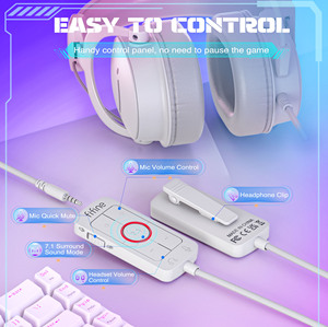 <span class=keywords><strong>Fifine</strong></span> หูฟังแบบมีสาย USB, 7.1ช่องชุดหูฟังสำหรับเล่นเกมคอมพิวเตอร์ PS5 Xbox NS DJ Gamer พร้อมไมค์ - Product Image 5
