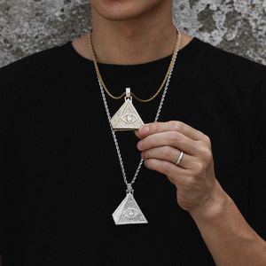 Colgante de joyería antigua egipcia de circonio chapado en oro de 18 quilates, colgante de cobre cristiano con diamante francés en forma de palo de cantante de <span class=keywords><strong>Rap</strong></span> - Product Image 3