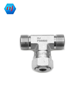 Adaptateur hydraulique en acier au carbone forgé à chaud, plaqué zinc, haute pression, avec joint torique mâle/femelle (ORFS) et raccord en T, classe 3000