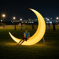 Lampe LED Lune Lumineuse pour Décoration de Jardin, Éclairage d'Ambiance pour Parc Carré, Matériau PE, Lumière Paysagère