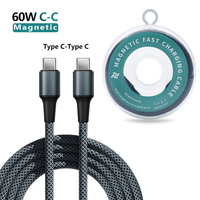 Câble de charge rapide 60W en nylon tressé 1M Type-C PD durable 3A compatible téléphones portables, ordinateurs portables, ordinateurs, écouteurs iOS, gaine TPE pure