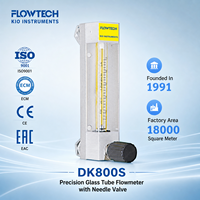 Rotameter Tabung Kaca Mikro Aliran Tinggi KIO Seri DK800S dengan Sambungan Selang NPT BSP, Bagian yang Terkena Cairan 304SS, Akurasi Tinggi ±2.5%