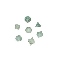 Ensemble de géométrie en pierre d'aventurine verte Ensemble de géométrie en cristal Solides platoniques Ensemble de géométrie en cristal de pierre naturelle sacrée Guérison