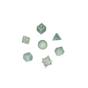 Ensemble de géométrie en pierre d'aventurine verte Ensemble de géométrie en cristal Solides platoniques Ensemble de géométrie en cristal de pierre naturelle sacrée Guérison - Product Image 1