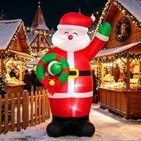 Père Noël gonflable de Noël avec guirlande LED pour extérieur
