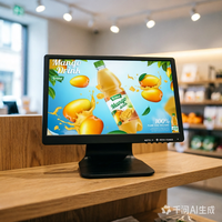 Affichage du menu du restaurant, écran tactile POS 15,6 pouces, écran capacitif HD pour la commande de plats