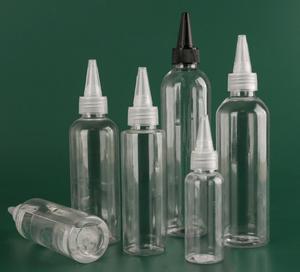 Empty Clear PET Plastic <b>Squeeze</b> <b>Bottle</b> With Pointed Tip Cap Refillable Dispensing <b>Bottle</b> For Sauce Paint Glue Cosmetic Liquid Cu - Product Image 3