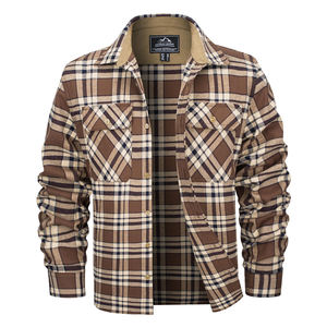 Fabricante de Camisas Personalizadas para Hombre al por Mayor Camisas de Franela a Cuadros de Manga Larga de Algodón con Logo Personalizado - Product Image 3