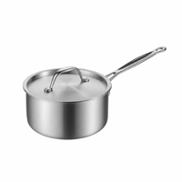 Ensemble de casseroles et poêles de cuisine haut de gamme en acier inoxydable 18/10, entièrement plaqué, compatible induction