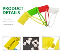 Sceaux en plastique PP/PE inviolables et auto-scellants avec numéros de série, longueur 175 mm, pour cosmétiques, articles de luxe, conteneurs et camions