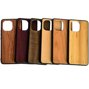 High Quality Custom Wood Phone Case For Xiaomi 11 iphone 13 12 Wooden Bamboo Mobile Cases Accessories